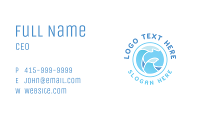 Ocean Gradient Waves Business Card Image Preview