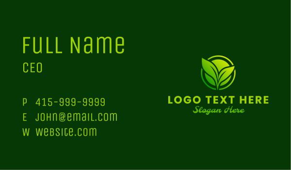 Green Plant Leaves Business Card Design Image Preview