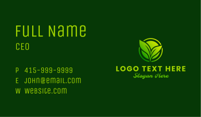 Green Plant Leaves Business Card