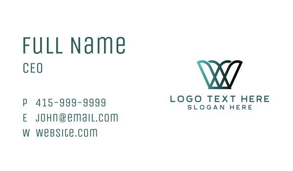 Gradient Firm Letter W  Business Card Design Image Preview