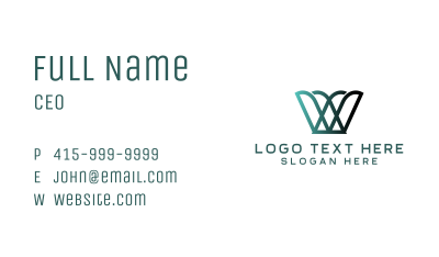 Gradient Firm Letter W  Business Card Image Preview