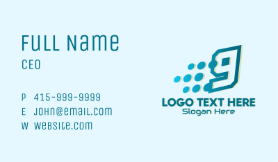 Modern Tech Number 9 Business Card Image Preview