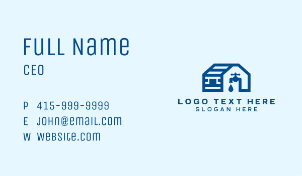 Faucet House Plumbing Business Card Design Image Preview