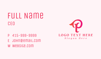 Elegant Gradient Letter P Business Card Image Preview
