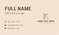 Brand Agency Letter K Business Card Design