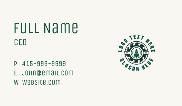 Saw Tree Cutter Business Card Design Image Preview