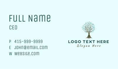 Yoga Woman Tree Business Card Image Preview