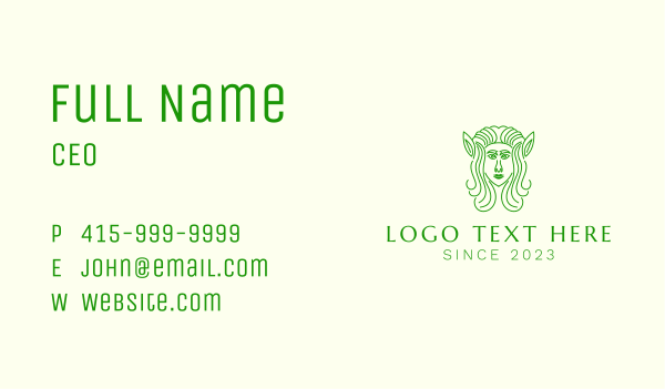 Green Elf Mascot  Business Card Design Image Preview