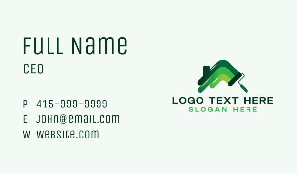 Paint Roller House Business Card Design Image Preview