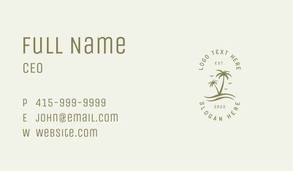 Tropical Nature Apparel Business Card Design Image Preview