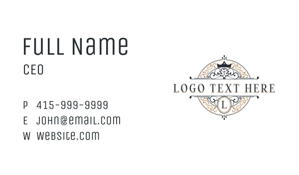 Ornamental Crown Hotel Business Card Design Image Preview