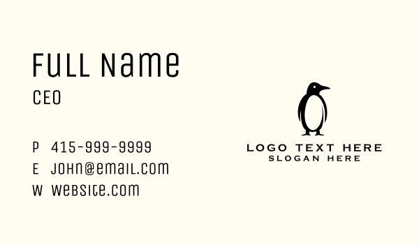 Wild Penguin Sanctuary Business Card Design Image Preview