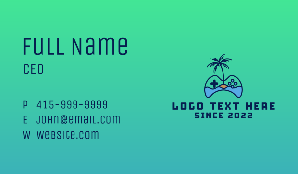 Paradise Island Gaming  Business Card Design Image Preview