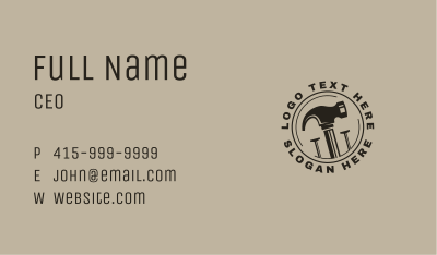 Carpentry Hammer Tool Business Card Image Preview