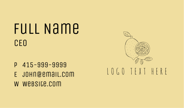 National Lemon Fruit Business Card Design Image Preview