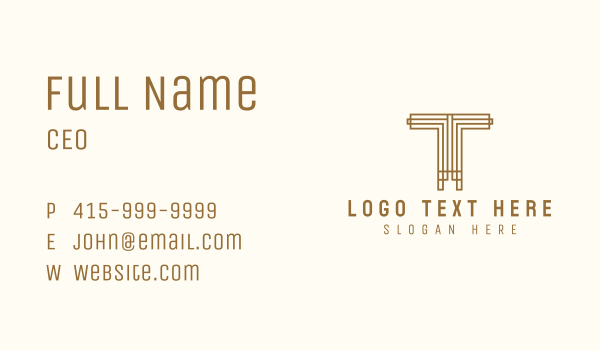 Gold Corporate Letter T Business Card Design Image Preview