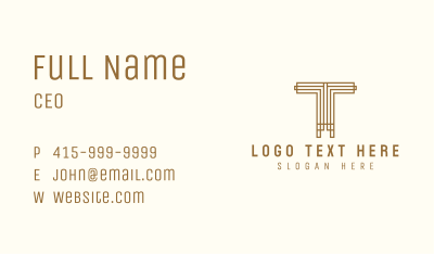 Gold Corporate Letter T Business Card Image Preview