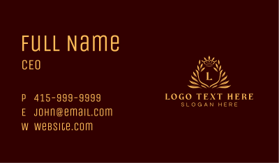 Luxury Crown Wreath Business Card Image Preview