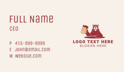 Grizzly Bear Beer Business Card Image Preview