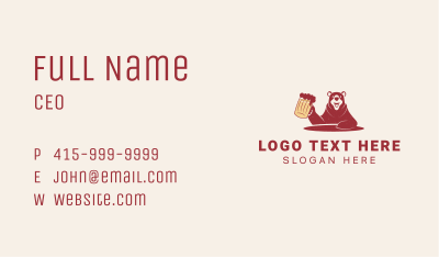 Grizzly Bear Beer Business Card Image Preview