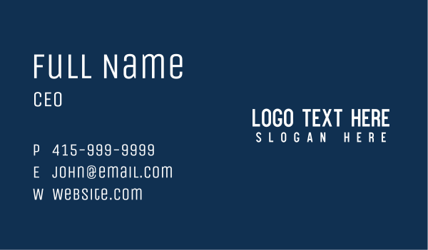 Slim Tall Wordmark Business Card Design Image Preview