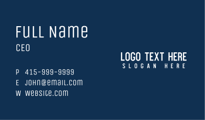 Slim Tall Wordmark Business Card Image Preview