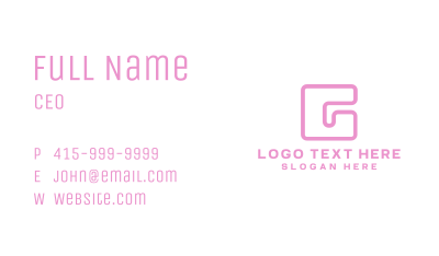 Pink Square G Business Card Image Preview