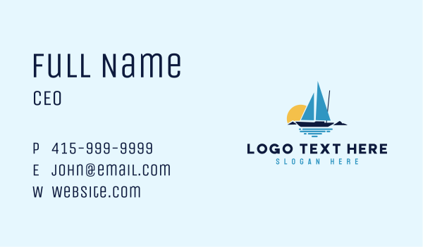 Sunset Sailboat Ocean Business Card Design Image Preview