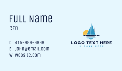 Sunset Sailboat Ocean Business Card Image Preview