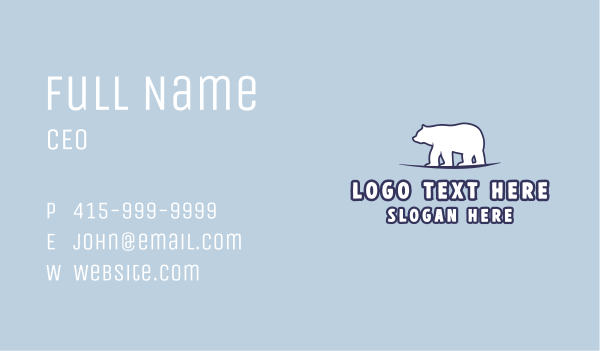 Antarctica Polar Bear Business Card Design Image Preview