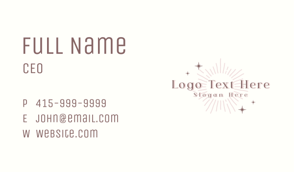 Mystic Sun Sparkle Business Card Design Image Preview