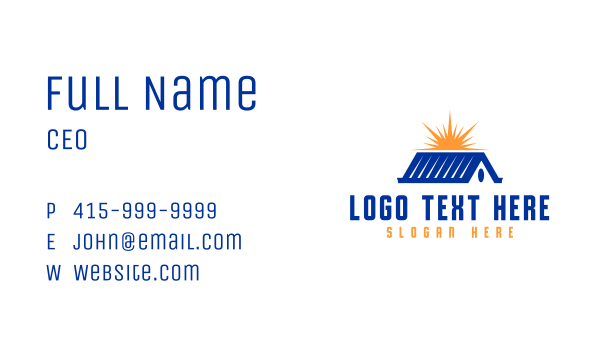 Blue Roof Sunset Business Card Design Image Preview