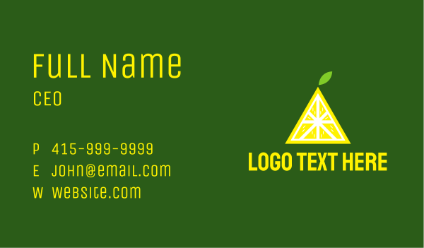 Triangle Lemon Fruit Business Card Design Image Preview