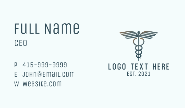 Medical Caduceus Wing Staff Business Card Design Image Preview