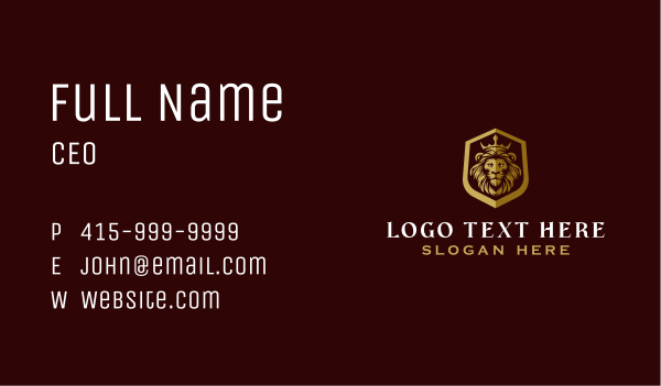 Luxury Lion Shield  Business Card Design Image Preview