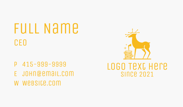 Golden Deer Coin  Business Card Design Image Preview