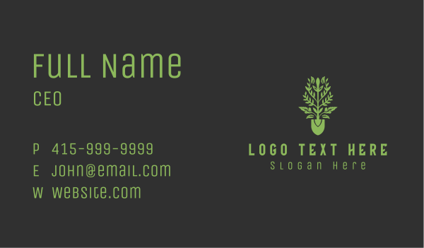 Leaf Shovel Landscaping  Business Card Design Image Preview