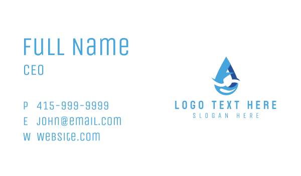 Water Droplet Letter A Business Card Design Image Preview