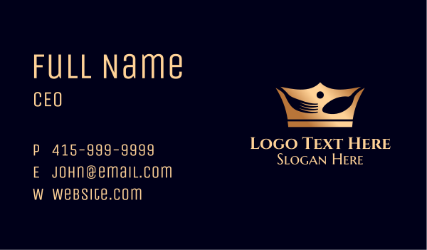 Gold Cutlery Crown  Business Card Design Image Preview