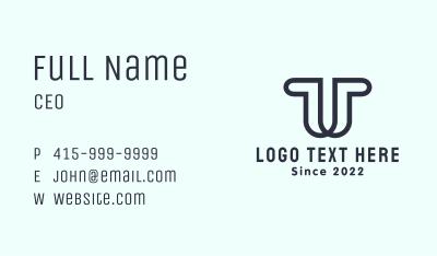 Agency Letter T Business Card