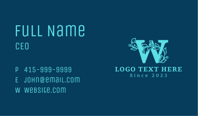 Organic Fashion Letter W Business Card Image Preview