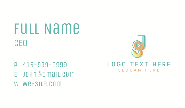 Colorful Letter J & S Business Card Design Image Preview