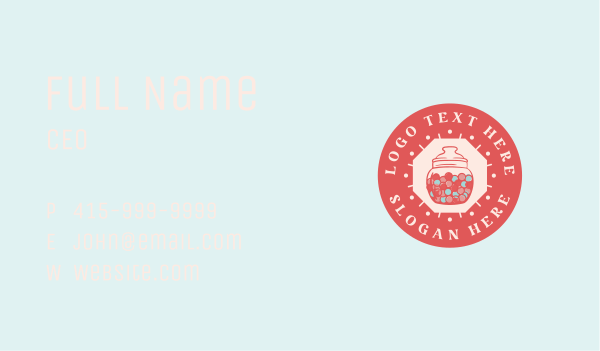 Bubblegum Candy Jar Business Card Design Image Preview