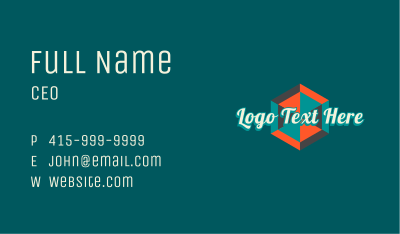 Vintage Tricolor Hexagon Wordmark Business Card Image Preview