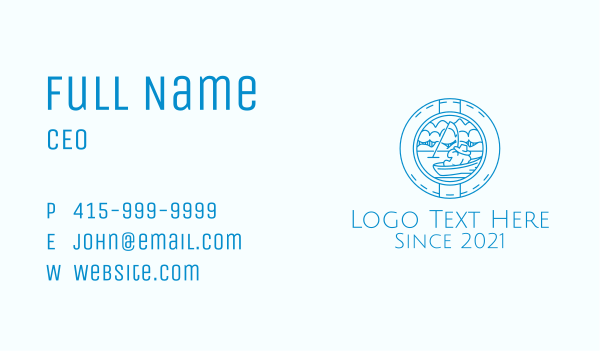 Blue Fisherman Badge Business Card Design Image Preview