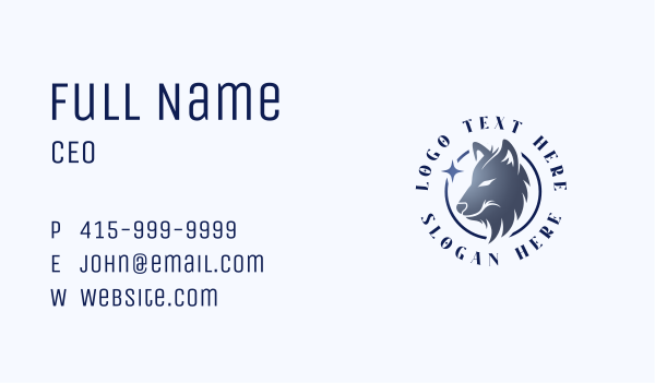 Wolf Dog Canine Business Card Design Image Preview