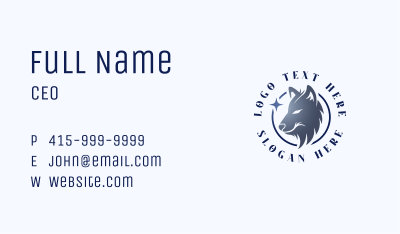 Wolf Dog Canine Business Card Image Preview