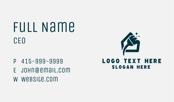Home Cleaning Broom Business Card Design Image Preview