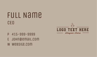 Brown Coffee Shop Business Card Image Preview