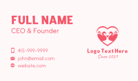 Pink Swan Heart Business Card Design